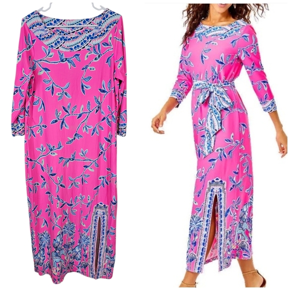 Lilly Pulitzer Dresses & Skirts - Lilly Pulitzer Carabella ChillyLilly Maxi Midi Elephant Palm Tree Tropical Dress